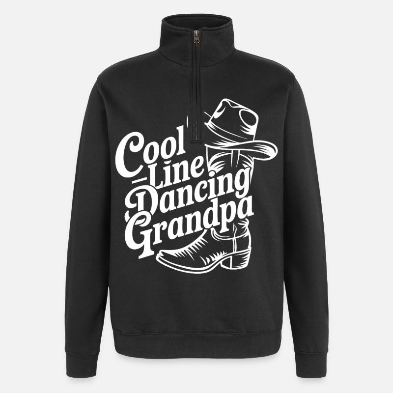 Grand-père Cowboy de danse en ligne - Sweat à zip 1/4 - noir