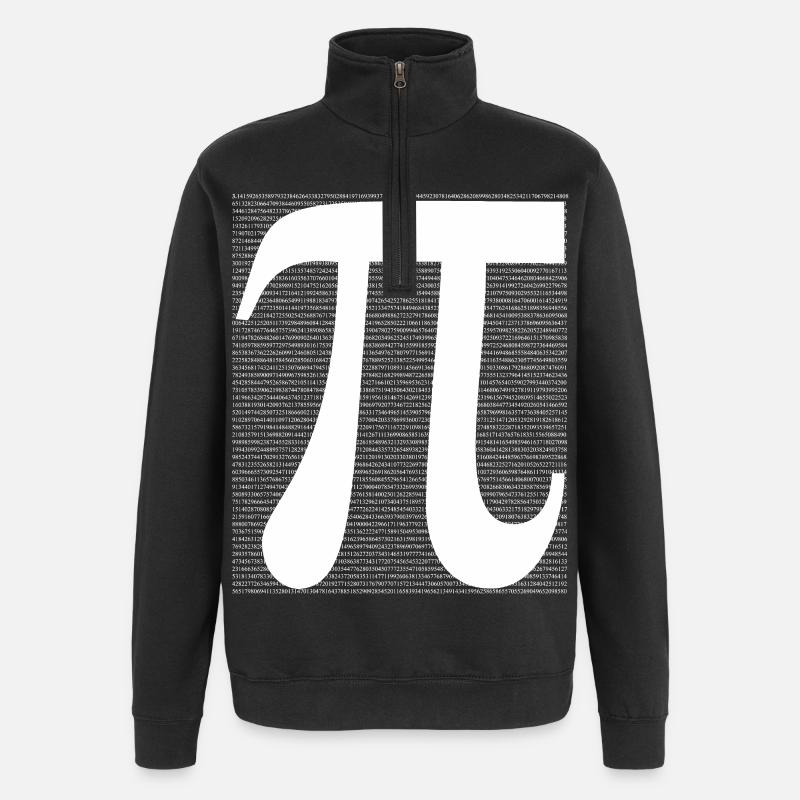 Pi symbol in line art - Quarter-Zip Sweatshirt - black