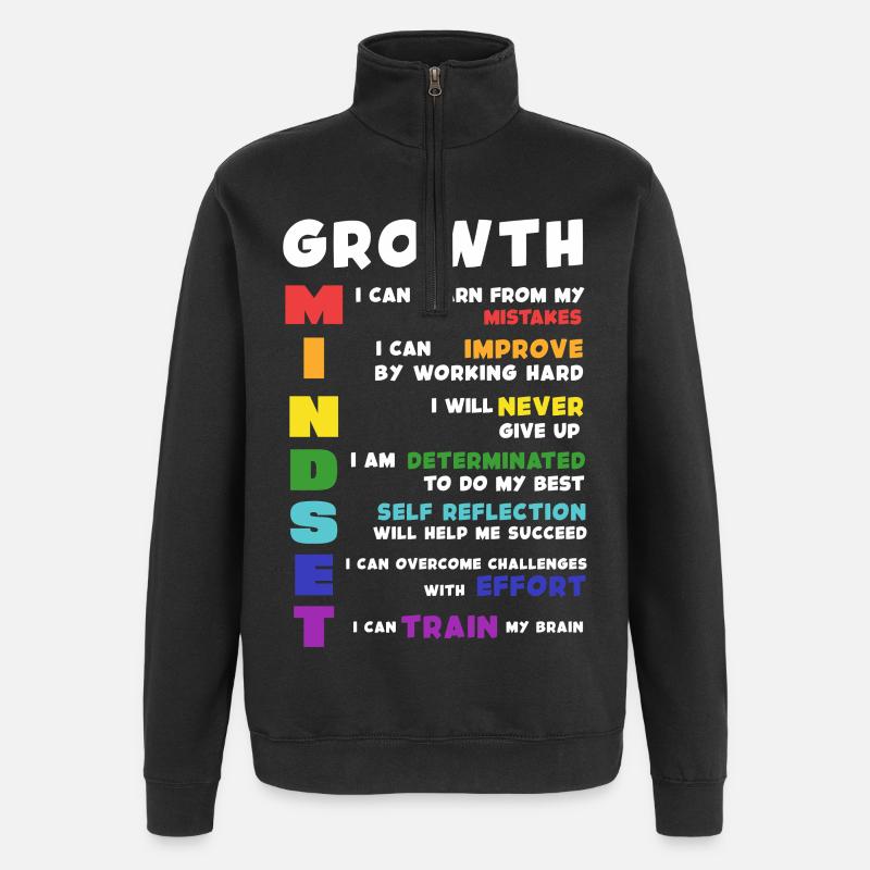 Growth Mindset Acronym Poster - Quarter-Zip Sweatshirt - black