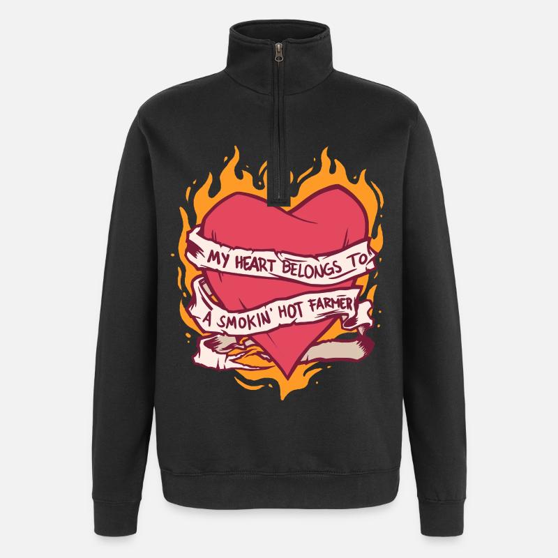 Ehefrau eines Bauern Mutter - Quarter-Zip-Sweatshirt - Schwarz
