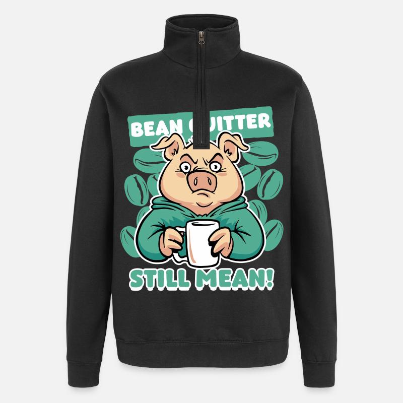 Kaffeeentzug Koffeinfrei Ex-Kaffeetrinker - Quarter-Zip-Sweatshirt - Schwarz