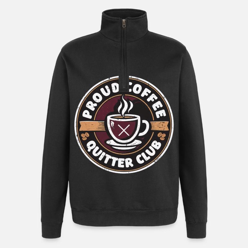 Coffee withdrawal decaffeinated ex-coffee drinker - Quarter-Zip Sweatshirt - black