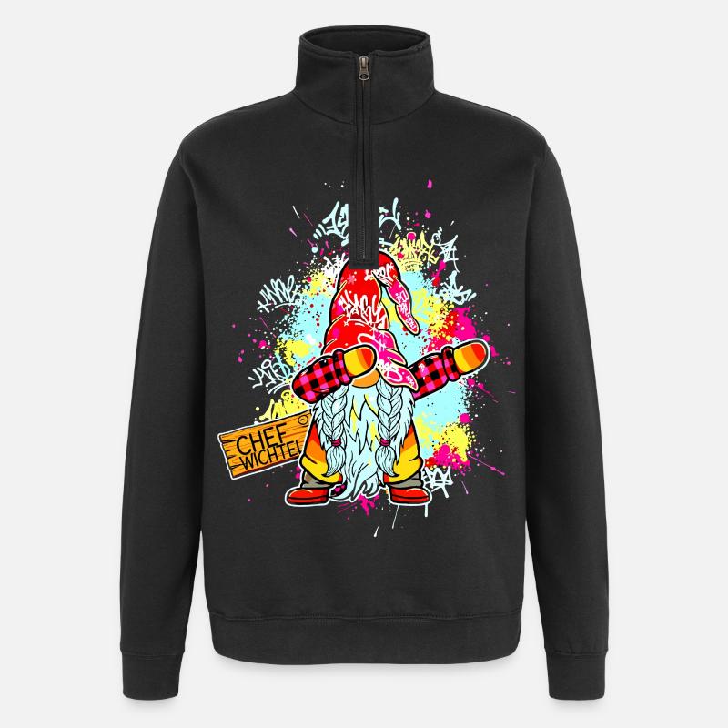CHEF WICHTEL Dab Graffiti Männlich Xmas - Quarter-Zip-Sweatshirt - Schwarz