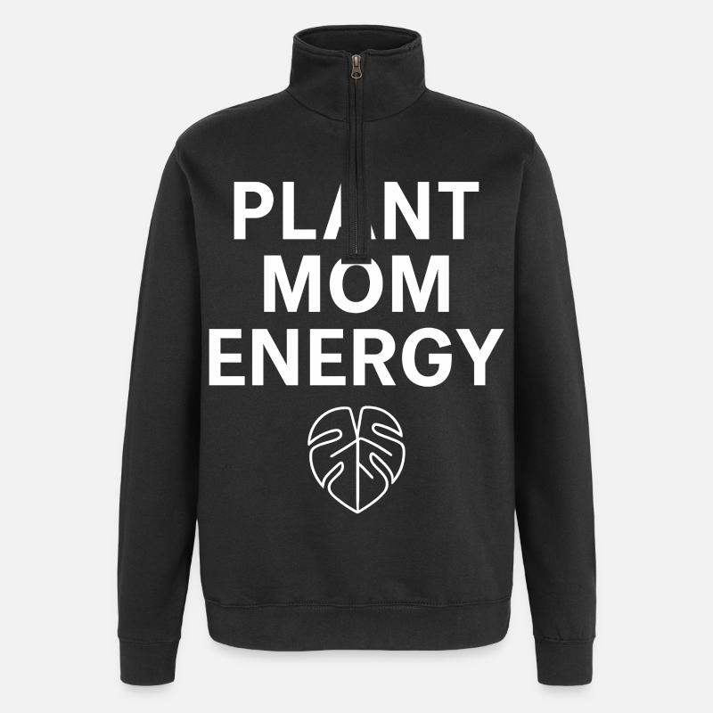 Déclaration énergétique de Plant Mom - Sweat à zip 1/4 - noir