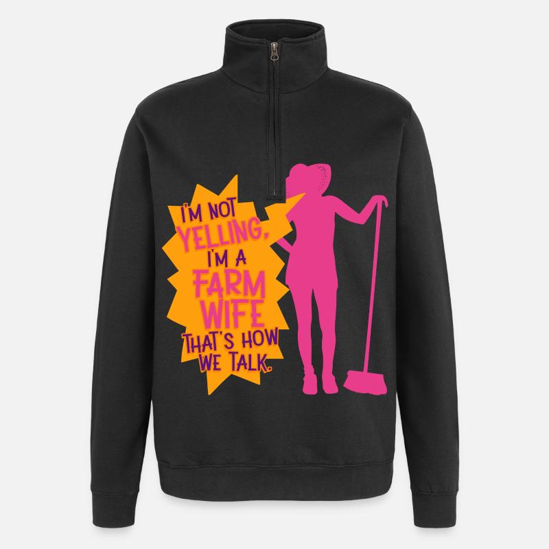 Ehefrau eines Bauern Mutter - Quarter-Zip-Sweatshirt - Schwarz