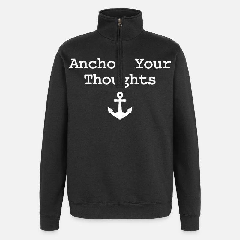 Ancre tes pensées ancre Ancre dire - Sweat à zip 1/4 - noir