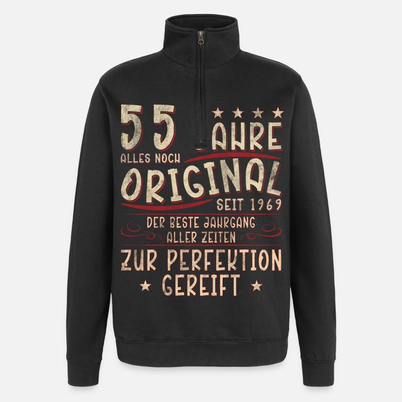 55 Jahre Original Seit 1969 - Quarter-Zip-Sweatshirt - Schwarz