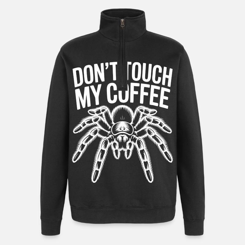 Coffee Spider: Do Not Touch - Quarter-Zip Sweatshirt - black