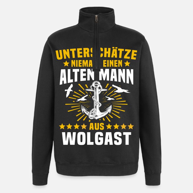 Wolgast underestimate Wolgast man - Quarter-Zip Sweatshirt - black
