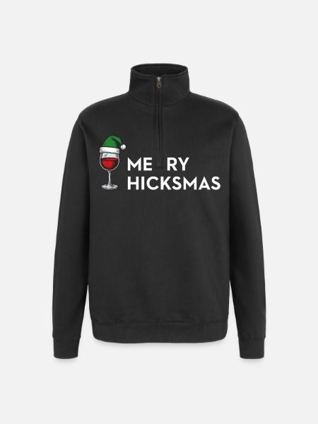 Merry Hicksmas – Anti Xmas Edition - Quarter-Zip-Sweatshirt - Schwarz