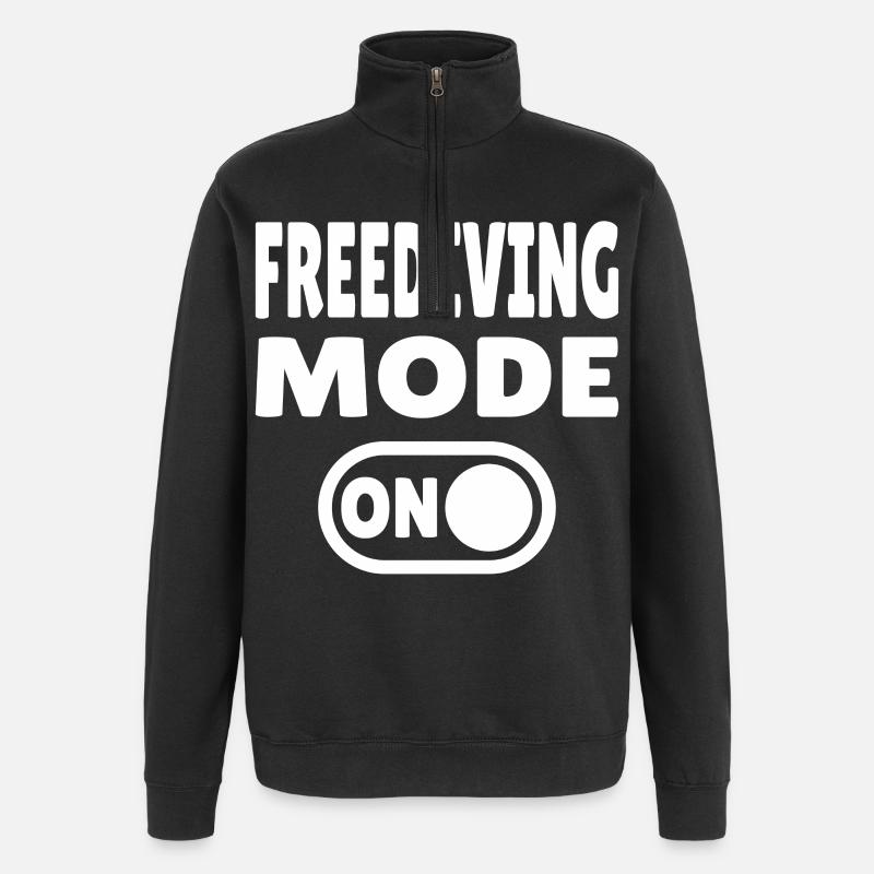 Freediving Mode ON - Diver - Quarter-Zip Sweatshirt - black