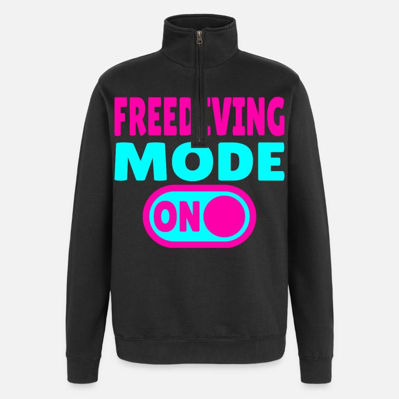 Mode apnée ACTIVÉ - Plongeur - Sweat à zip 1/4 - noir