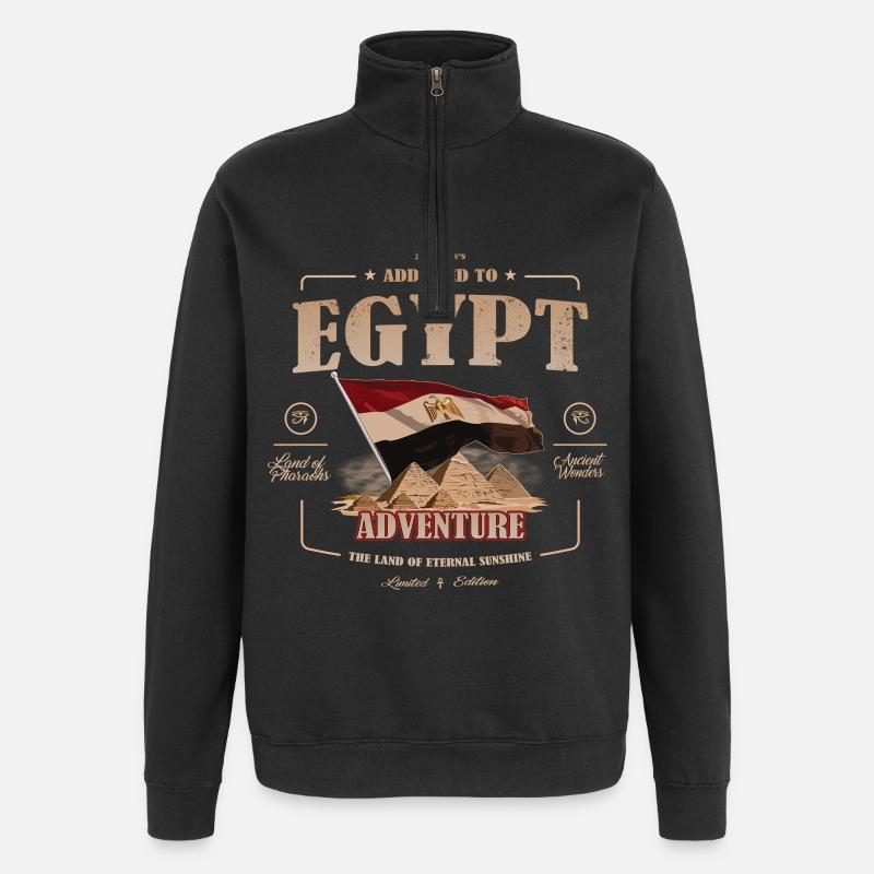 Égypte, Terre du Soleil Éternel, Fête - Sweat à zip 1/4 - noir