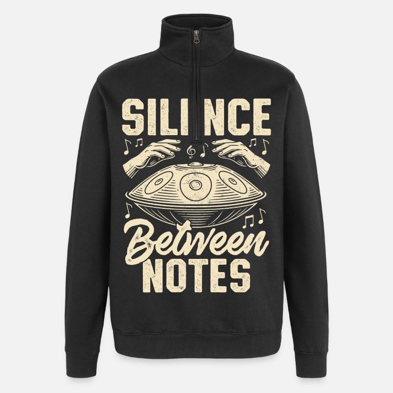 Silence entre les notes - Sweat à zip 1/4 - noir