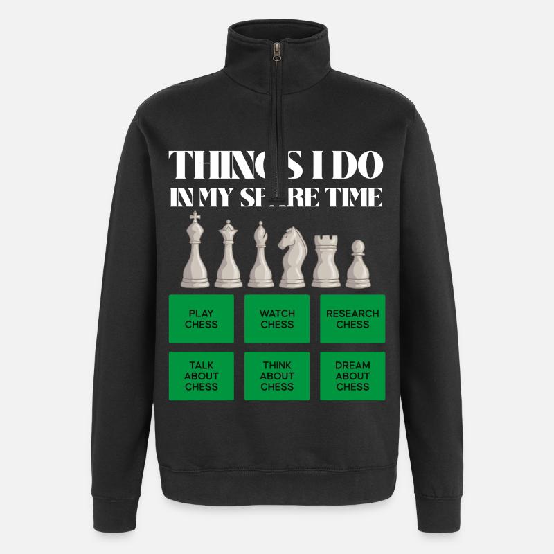Chess time in leisure time - Quarter-Zip Sweatshirt - black