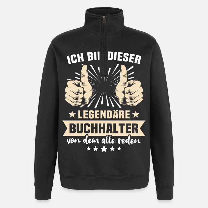 Buchhalter Sprüche - Quarter-Zip-Sweatshirt - Schwarz