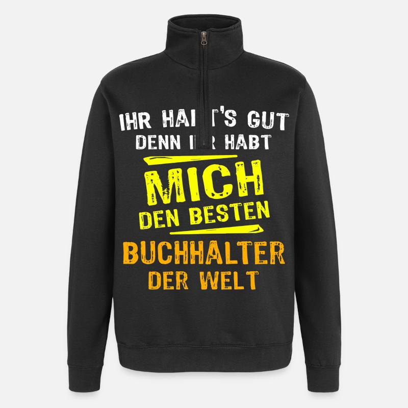 Cadeau de comptable - Sweat à zip 1/4 - noir