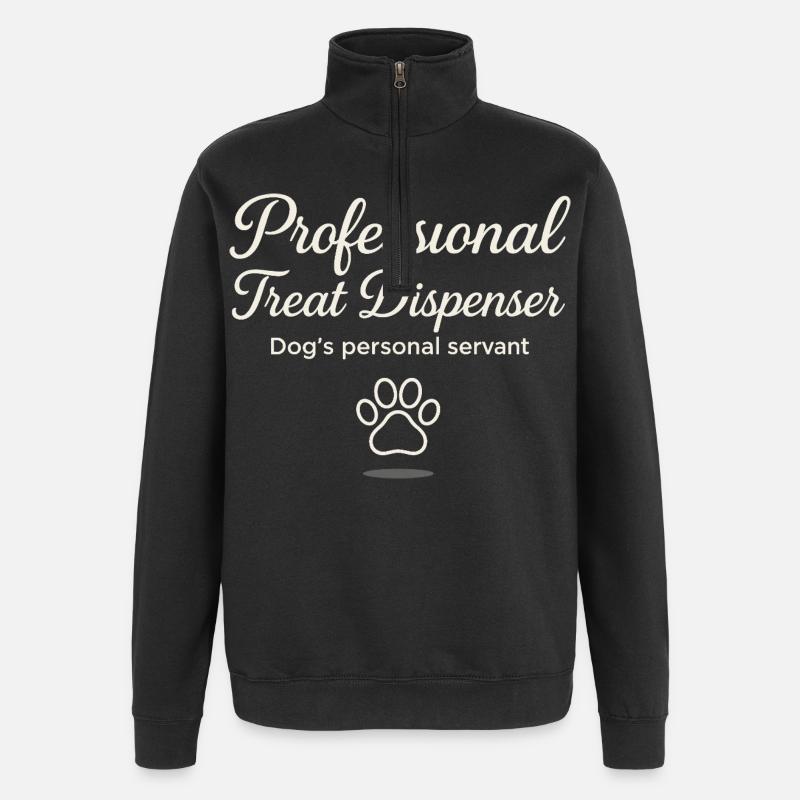 Professioneller Leckerlispender Hundediener - Quarter-Zip-Sweatshirt - Schwarz