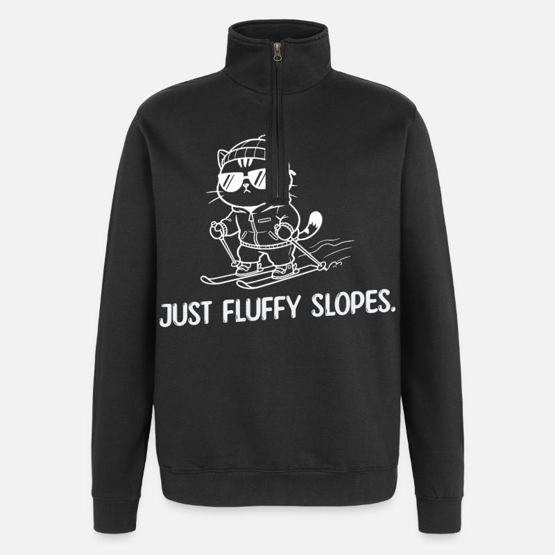 Just Softy Slopes - Humour de ski - Sweat à zip 1/4 - noir