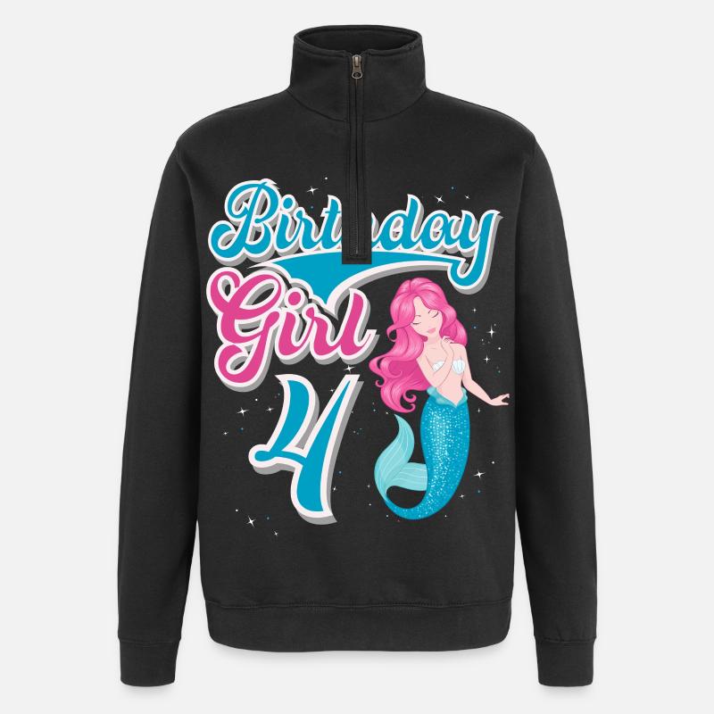 Sirène du 4e anniversaire - Sweat à zip 1/4 - noir