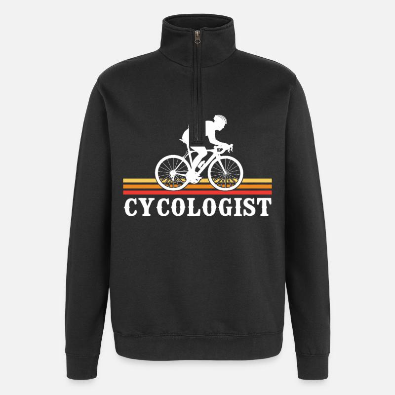 Cyclisme cycologue - Sweat à zip 1/4 - noir