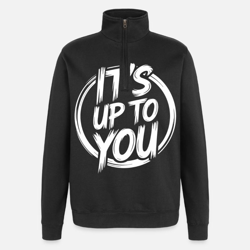 Es Liegt An Dir - Quarter-Zip-Sweatshirt - Schwarz