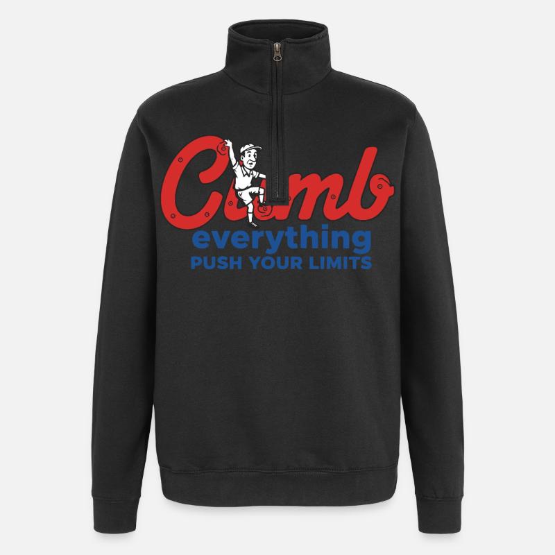 Escalade tout Pousse tes limites Design - Sweat à zip 1/4 - noir