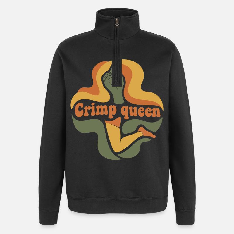 Grimpeur de bloc escaladeur Crimp Queen - Sweat à zip 1/4 - noir
