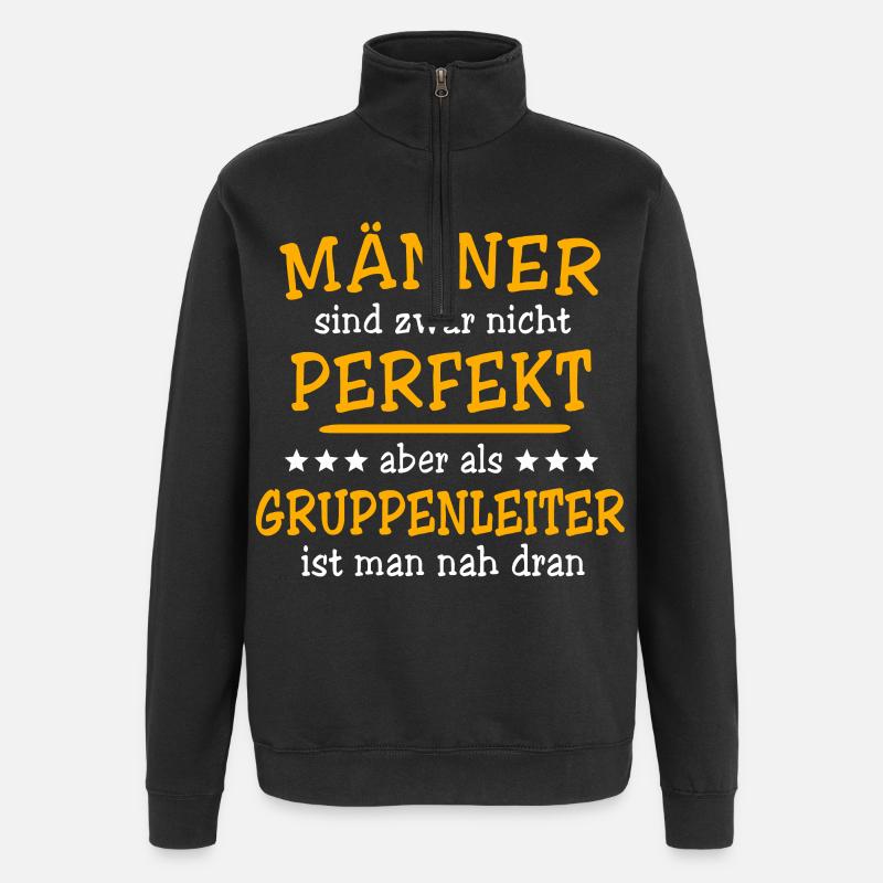 Gruppenleiter Sprüche - Quarter-Zip-Sweatshirt - Schwarz