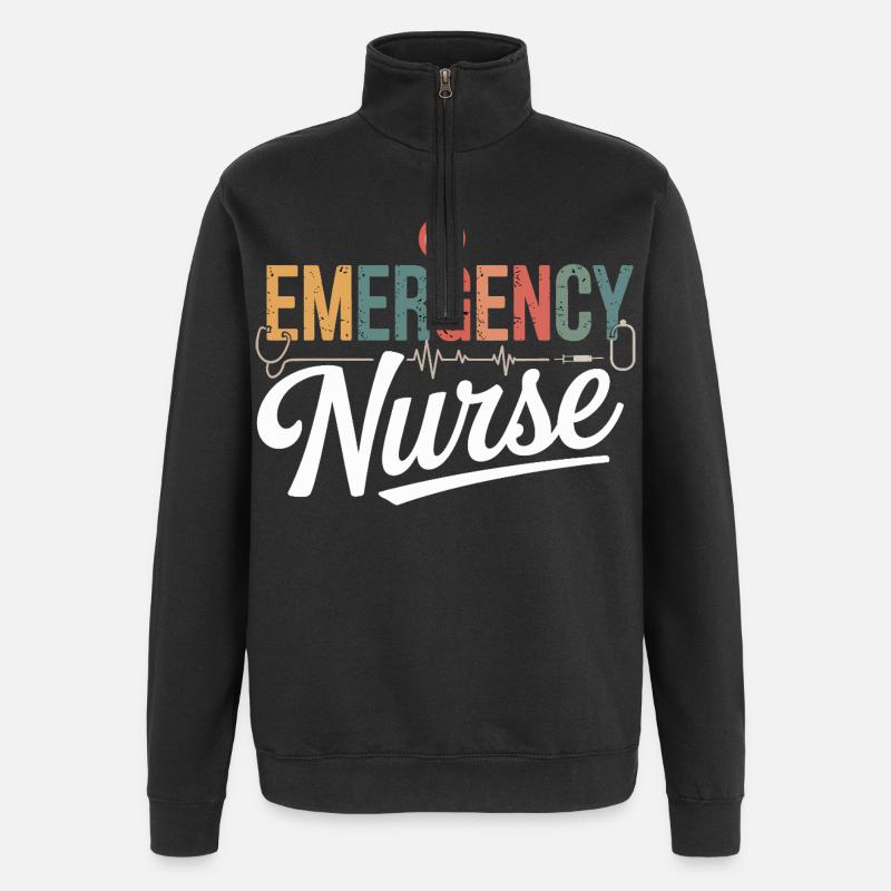 Emergency Nurse Emergency Design - Quarter-Zip Sweatshirt - black
