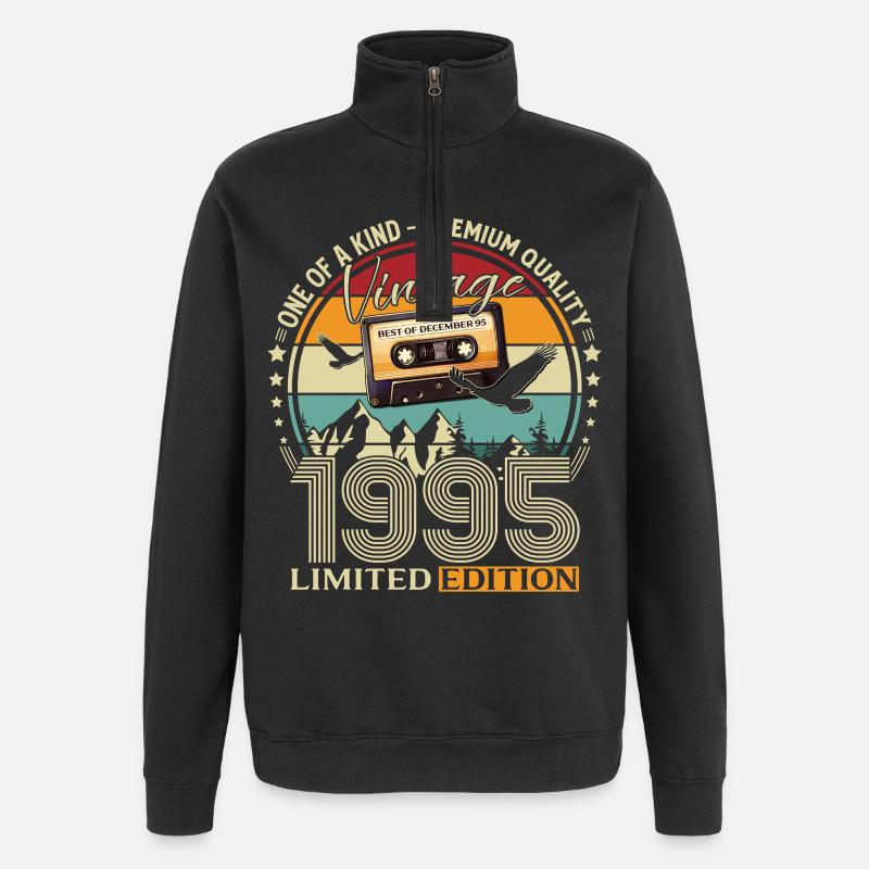 30th Birthday Cassette December 1995 - Quarter-Zip Sweatshirt - black