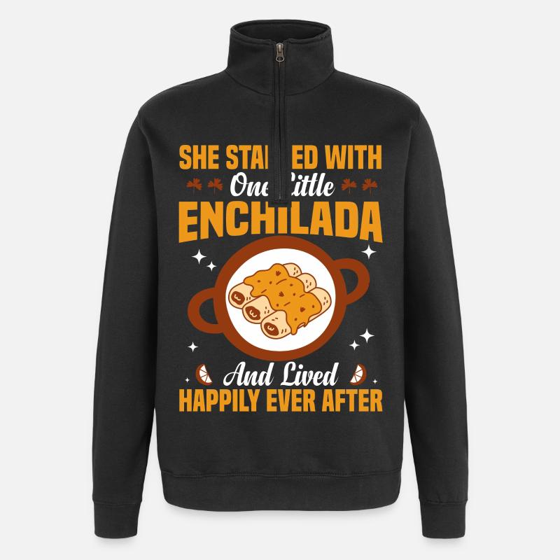 Plat mexicain pour amateurs d’enchiladas - Sweat à zip 1/4 - noir