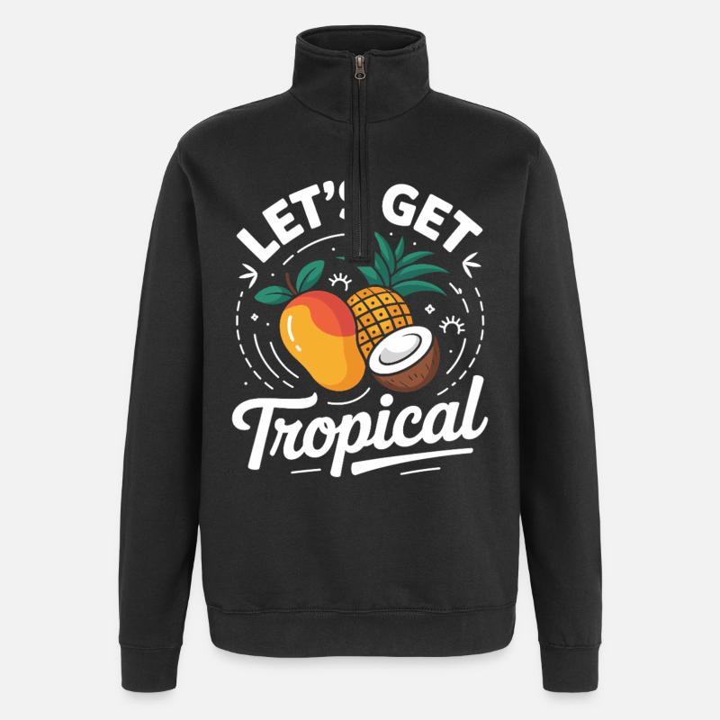 Let´s Get Tropical  - Quarter-Zip-Sweatshirt - Schwarz