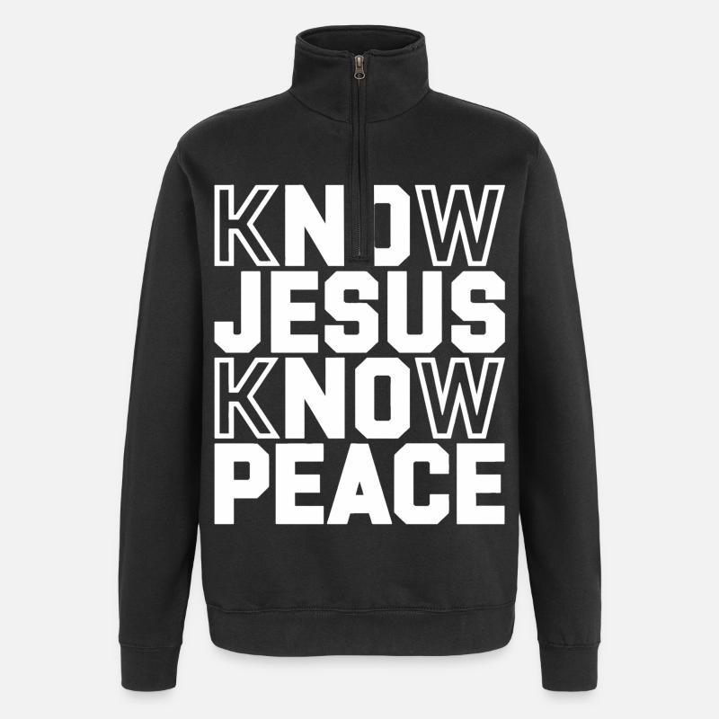 Know Jesus Know Peace - Quarter-Zip-Sweatshirt - Schwarz