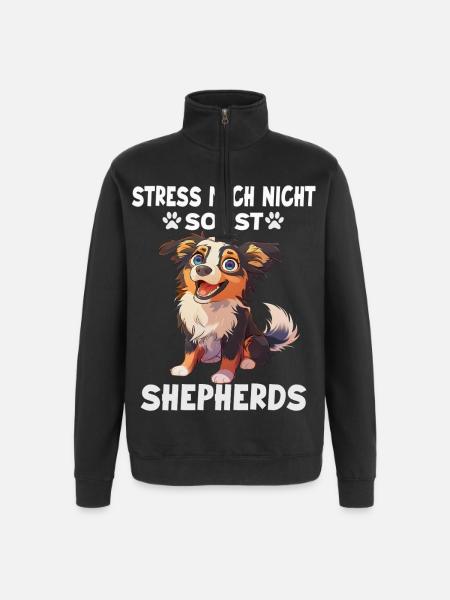 Australian Shepherd Gassi T Hundehalter Geschenk - Quarter-Zip-Sweatshirt - Schwarz
