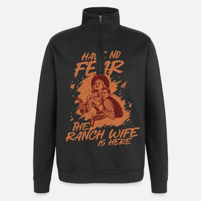 Ehefrau eines Bauern Mutter - Quarter-Zip-Sweatshirt - Schwarz