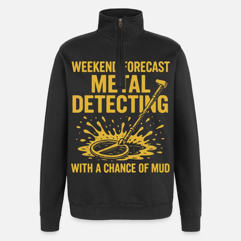 Weekend Forecast Metal Detecting Fun - Quarter-Zip Sweatshirt - black