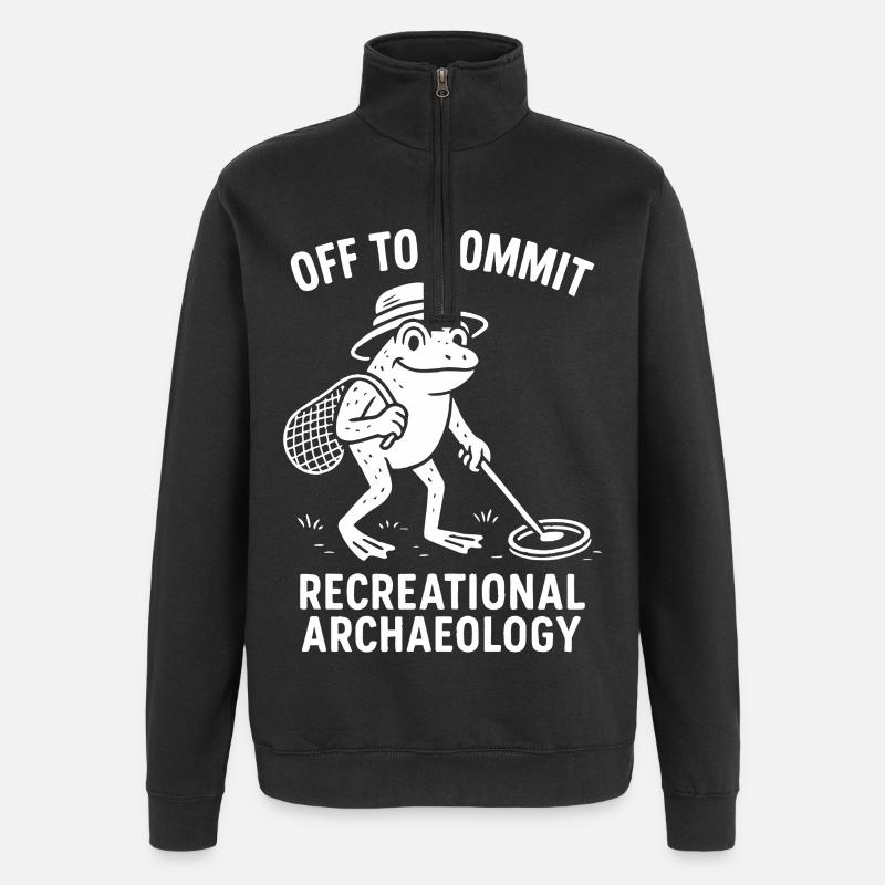 Partir pour s’amuser en archéologie récréative - Sweat à zip 1/4 - noir
