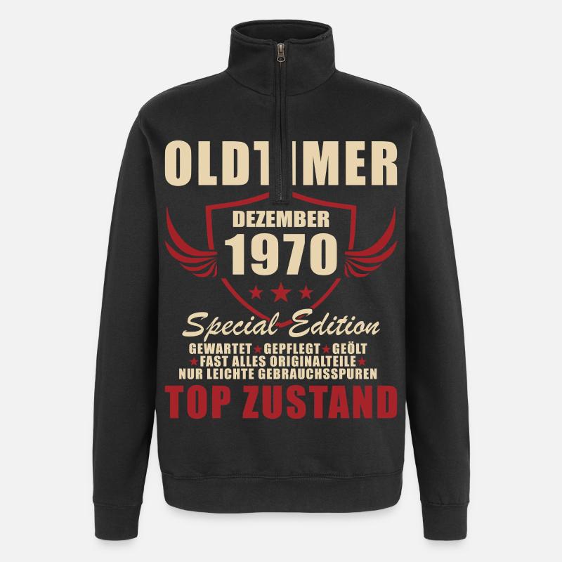 Édition spéciale Oldtimer 1970 - Sweat à zip 1/4 - noir