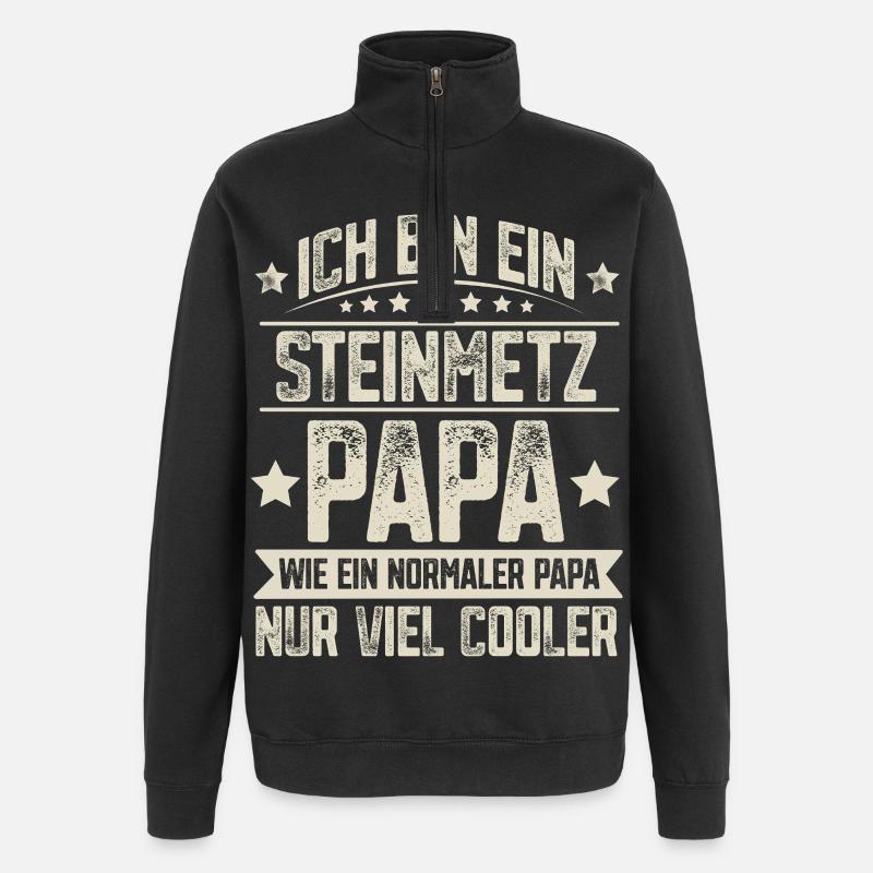  Steinmetz Papa - Quarter-Zip-Sweatshirt - Schwarz