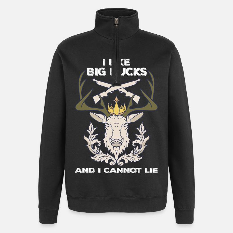 Crown Moose with Rifles Saying - Quarter-Zip Sweatshirt - black