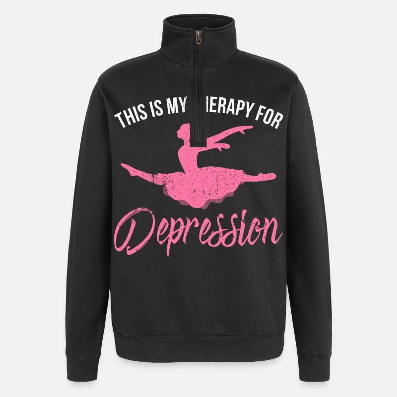 Danse thérapie pour la dépression rose - Sweat à zip 1/4 - noir