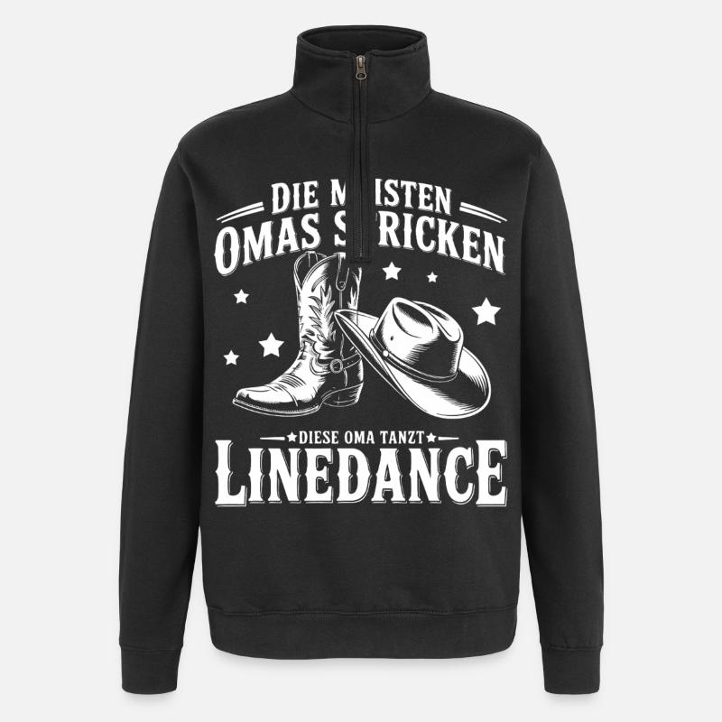 Granny Line Dance Boots - Quarter-Zip Sweatshirt - black