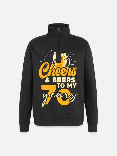 70 Jahre Cheers & Beers - Quarter-Zip-Sweatshirt - Schwarz