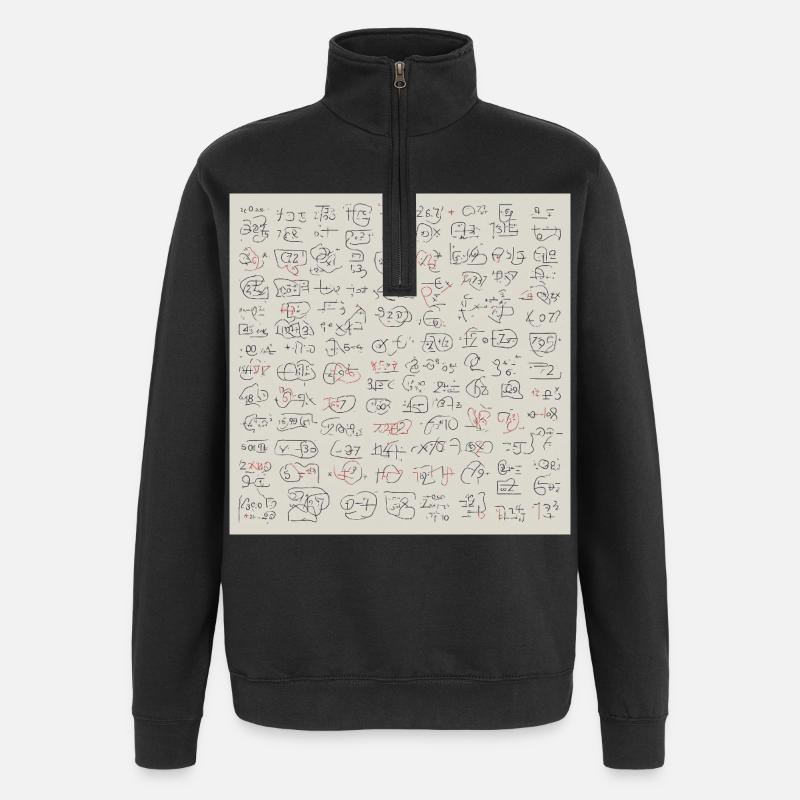 Neue abstrakte Sprache - Quarter-Zip-Sweatshirt - Schwarz