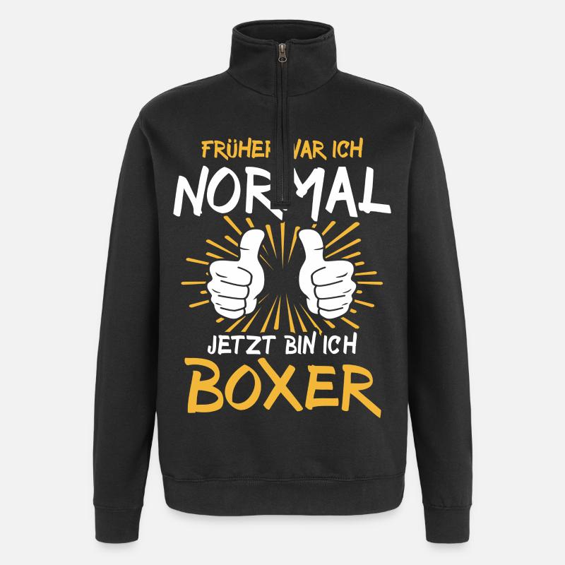 Boxer Spruch - Quarter-Zip-Sweatshirt - Schwarz