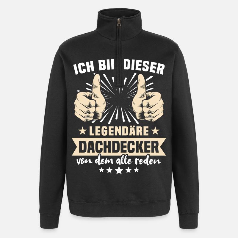 Dictons de couvreur - Sweat à zip 1/4 - noir