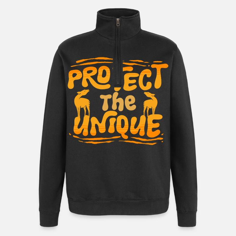 Okapi Tier Protect The Unique - Quarter-Zip Sweatshirt - black