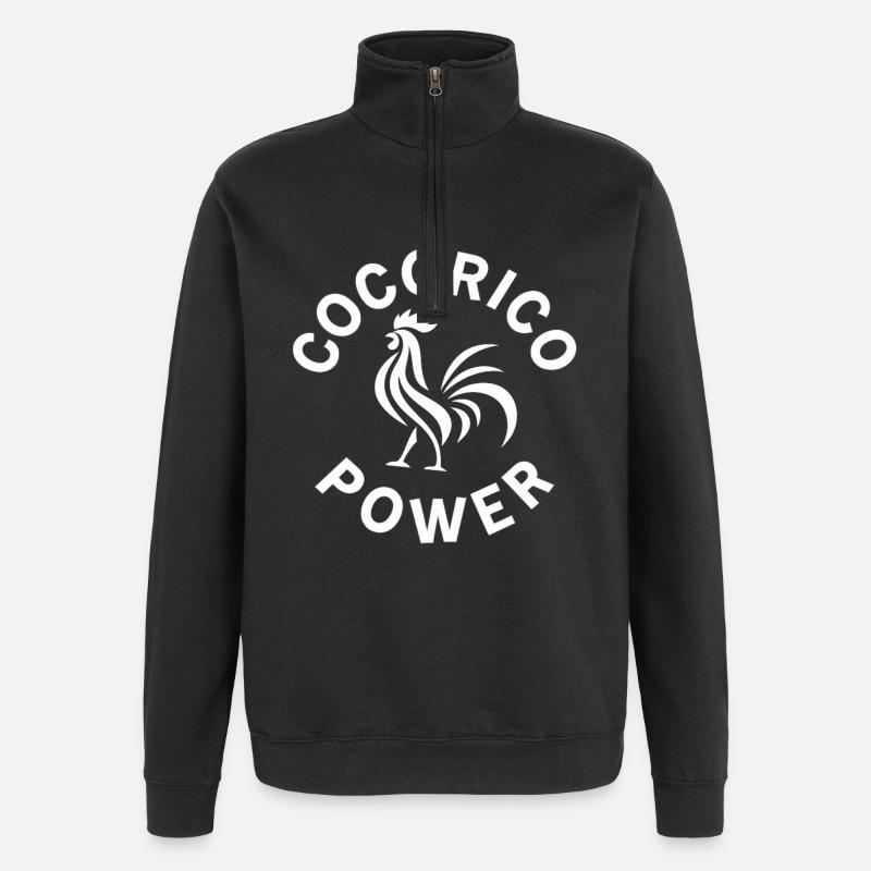 Cocorico Power - Sweat à zip 1/4 - noir