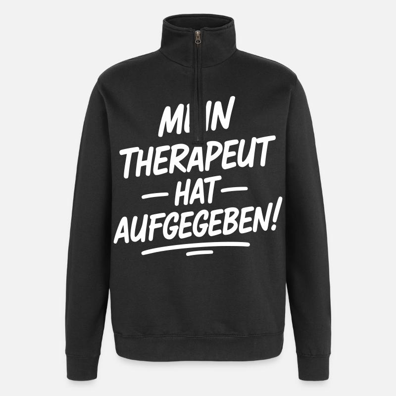 Mon thérapeute a abandonné - Sweat à zip 1/4 - noir